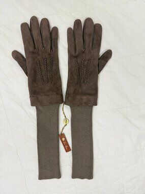 Loro Piani Suede Long Cuff Gloves